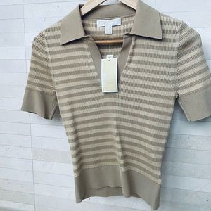 Michael Kors glamorous metallic knit polo